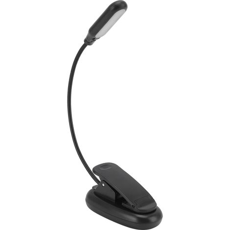 LED-Tischleuchte mit Klemme, wiederaufladbar über USB, mit Bedienknopf und 3 Lichtquellen. (1/5)