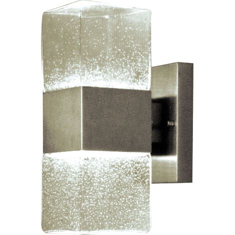 Lanterna a muro da esterno in acciaio inox e vetro soffiato Burano Garden Deluxe Collection