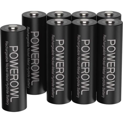 8pcs Piles AA Rechargeables 2800mAh 1,2V LR6 NiMH Batterie Rechargeable 1200 Cycles Haute Capacité Accu (8AA) (1/5)