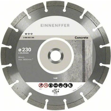 Disque diamanté - - 230 mm - Pour pierre et béton - Coupe fiable - Segments frittés