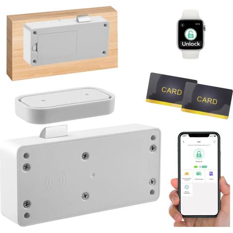 Serrure intelligente, verrou de tiroir électronique RFID Bluetooth, verrou de meuble intelligent, verrou de sécurité enfant NFC invisible (1/5)