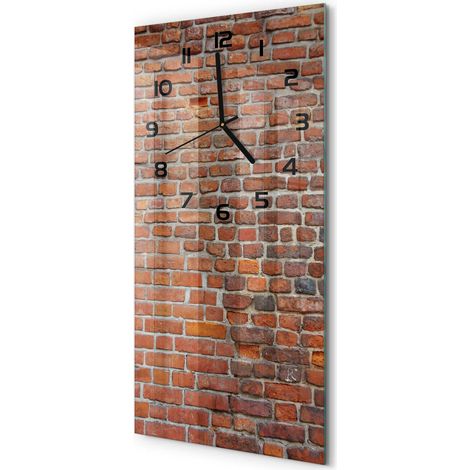 Horloge Murale Rectangulaire Verticale Originale et Élégante en Verre Mur de briques 30x60 cm (1/5)