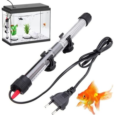 Chauffage D'aquarium, 100W Réchauffeur Submersible, Réchauffeur d'Aquarium avec Ventouse, Réchauffeur à Immersion Réglable, Réchauffeur de Thermostat d'Aquarium pour Eau Mer, Eau Douce (1/4)