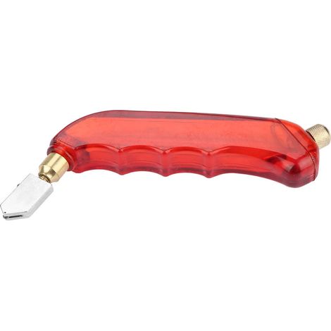Coupe-verre portatif à alimentation en huile, outil de coupe de verre professionnel avec poignée en plastique (rouge) (1/5)