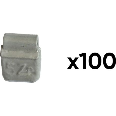 JBM54666 Boîte de 100 contrepoids en zinc avec agrafe de 5 g, spéciale pour jante en alliage