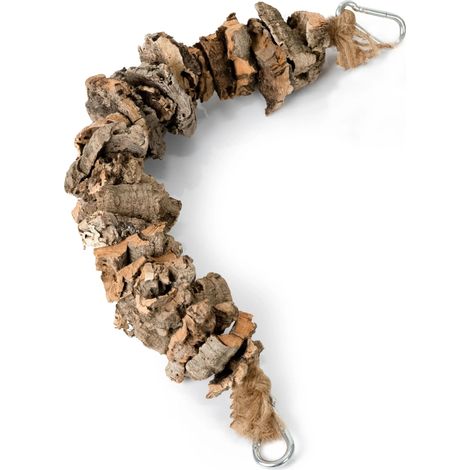 Balançoire naturelle, jouet à mâcher en écorce de chêne-liège pour perroquets S (1/2)