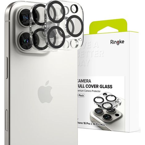 Confezione da 2 pellicole protettive Ringke per fotocamera iPhone 16 PRO / 16 PRO MAX, trasparenti. (1/5)