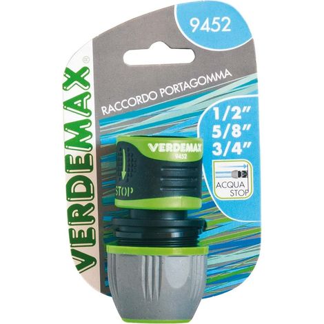 VERDEMAX 9452- RACCORDO PORTAGOMMA 1/2-5/8-3/4 ACQUASTOP