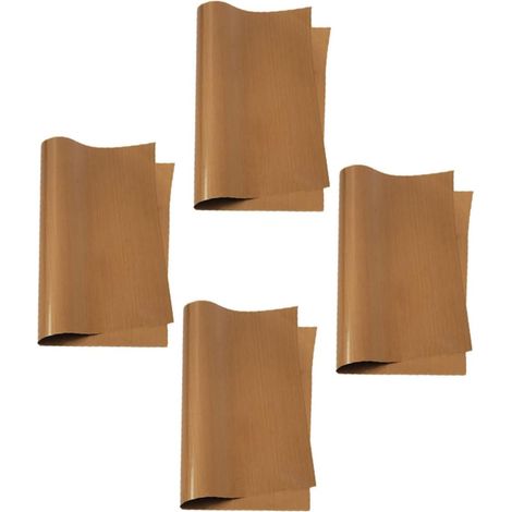 Tapis de Cuisson en Matière Synthétique Résistante la Chaleur et Flexible pour Plaque de Pâtisserie, Lot de 4 Feuilles Couleur Café, pour Cuisson Four et Colle Chaude'Café'60X40X0.13CM (1/5)