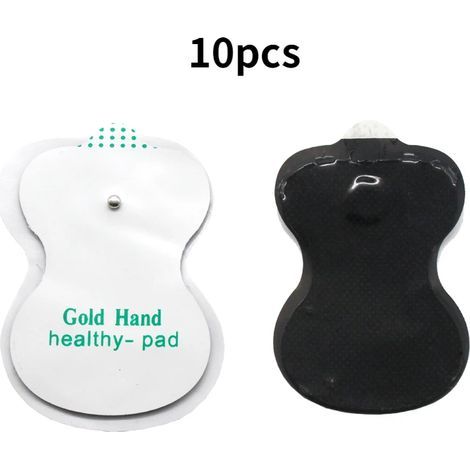 10 électrodes de rechange auto-adhésives pour appareil de thérapie numérique TENS, massage à basse fréquence, patchs ovales sans sac 04738