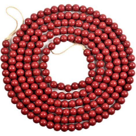 Décorations de Noël pour sapin de Noël : guirlande de perles en bois, ornements pour cheminée (1/2)