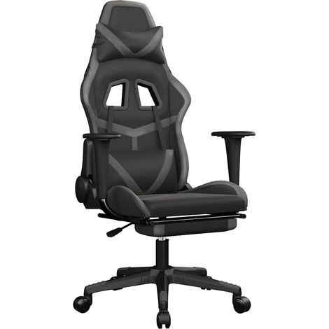 Maison Exclusive - Sedia da Gaming con Poggiapiedi Nero e Grigio in Similpelle (1/5)