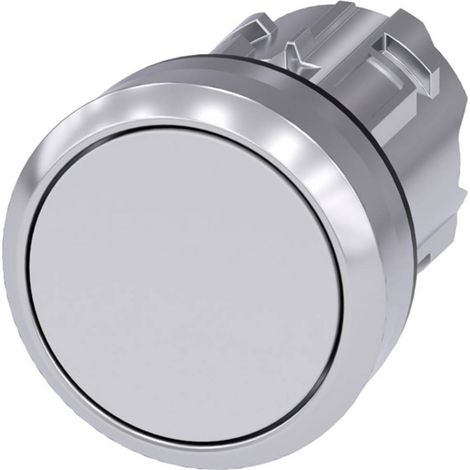 Pulsante , 22 mm, Rotondo, in metallo lucido, colore Bianco (1/3)
