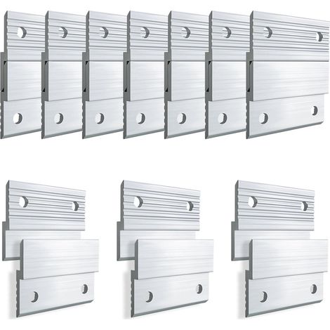 Ensemble de 10 supports muraux robustes en aluminium - Kit de fixation compatible avec la suspension de miroirs, cadres photo, tableaux blancs, photos, panneaux, étagères, têtes de lit et autres. (1/5)