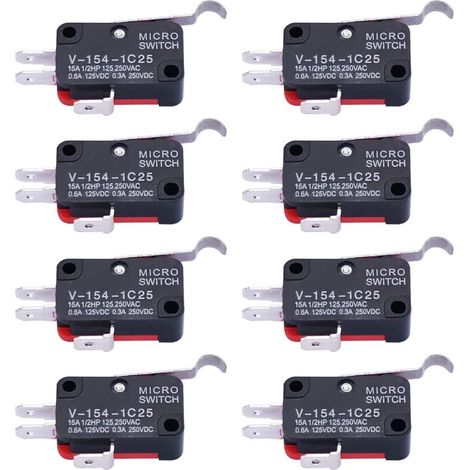 10 pezzi Micro Interruttore Cerniera Lunga Braccio Leva Piegante SPDT Interruttore di Finecorsa a Scatto per Arduino V-154-1C25