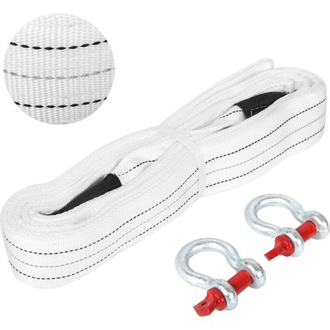 Corde de remorquage 5m, sangle tractage 18t, crochets en acier en U, kit dépannage auto, élingue robuste pour 4x4, SUV, véhicule utilitaire. (1/5)