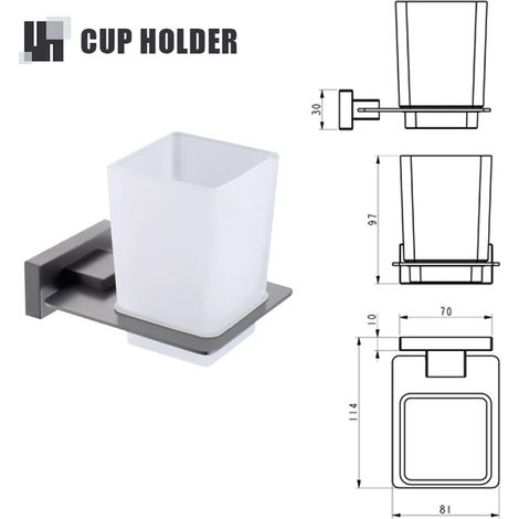Porte-serviettes/porte-papier toilette/porte-brosse WC/porte-peignoir en acier inoxydable gris pour salle de bain. (1/5)