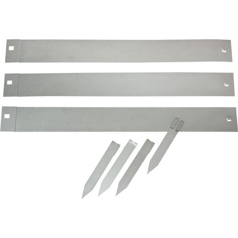 Lot de 3 bordures de jardin en acier galvanisé – Dimensions 91,4 x H10,2 cm – 4 ancres incluses – Raccordables pour aménagements flexibles – Nature