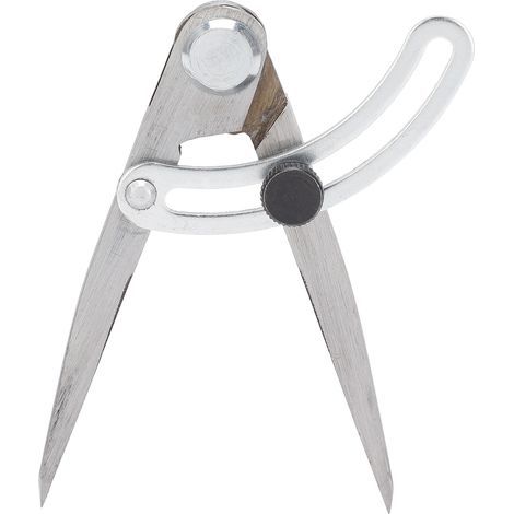 Jauge d'espacement des ailes de boussole en cuir, outil de mesure conique pour le travail du bois en acier inoxydable 100mm (1/5)