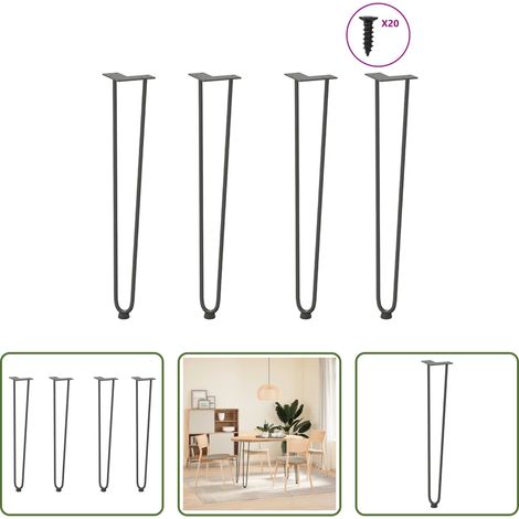 vidaXL Patas de horquilla para consolas para consolas 4 unidades Antracita 72 cm Acero macizo (1/5)