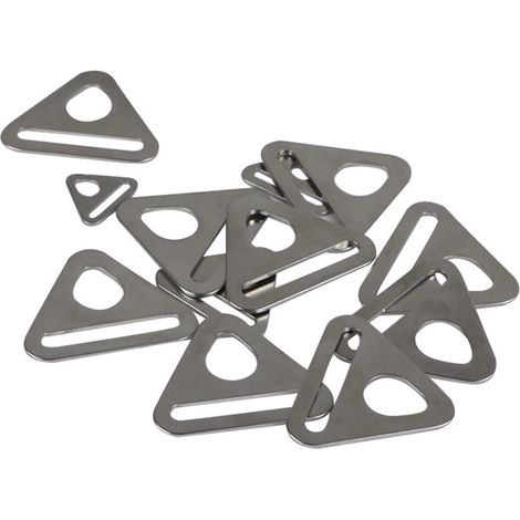 Les clips et boucles triangulaires pour supports de canopée conviennent au renforcement des auvents et bâches de tente en acier inoxydable - 32 mm (0,009 kg) - accessoires pour parasols (1/4)