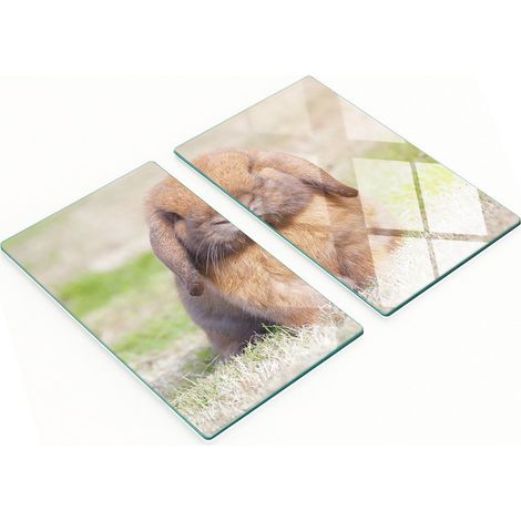 Eleganti e resistenti lavagne in vetro con una graziosa stampa di coniglietti, 2x30x52 cm (1/5)