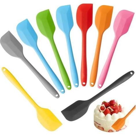 Spatule Silicone - Marquise - 9 Pièces - Résistante à la chaleur - 21 cm - Multicolore (1/4)