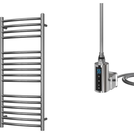 Aston - Stainless Steel Electric Towel Rail H1000mm x W400mm Curved 200w Thermostatic WIFI (1/2)