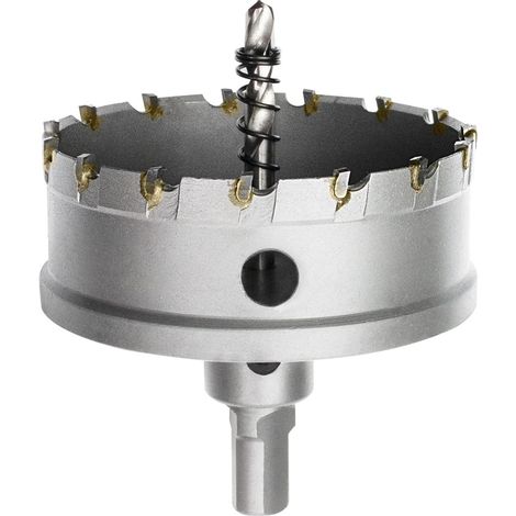 Foret de Scie Cloche en Métal, Coupeur de Trou de Dents en Carbure de Tungstène pour Tôle D'acier Inoxydable, Métal, Alliage, Fer, Bois (90mm) (1/5)