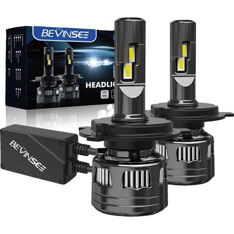 Bombillas LED para faros delanteros, 120 W, 22000 lúmenes de brillo, H4/9003/HB2 (luz alta/baja). (1/5)