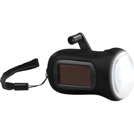 Lampe torche solaire portable à manivelle, génératrice d'énergie solaire LED d'urgence pour le camping et les activités de plein air (1/4)