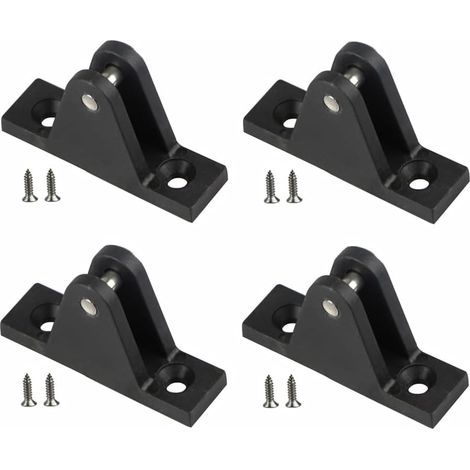 Set of 4 Bimini top deck hinges with flat mounting screws (1/5)