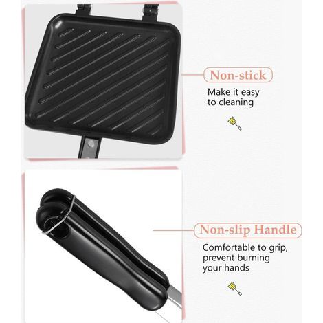 Appareil à sandwichs antiadhésif, noir