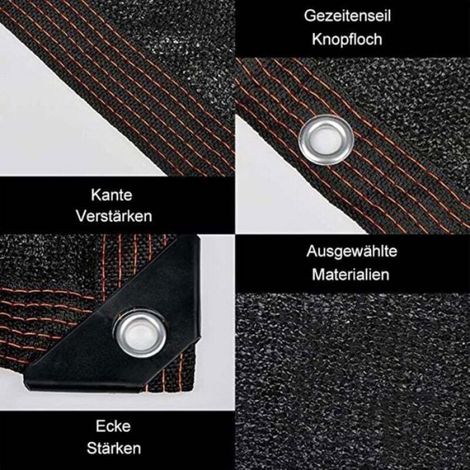 Voile D'Ombrage - HDPE - 2 x 3 m - Anti-UV 90 % - Coutures Renforcées - 1 Pièce (1/4)
