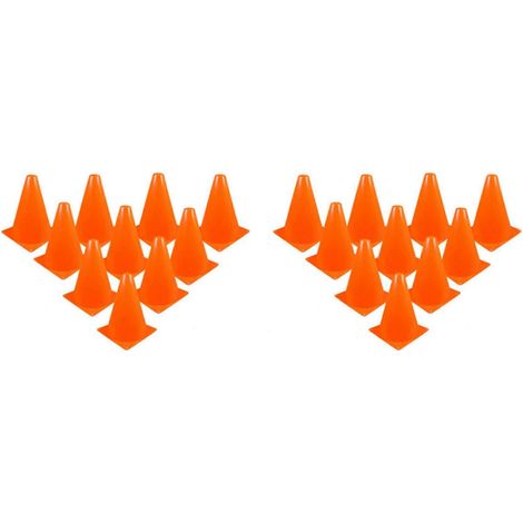 Packung mit 20 Mehrzweck-Verkehrskegeln (18 cm Durchmesser), ideal für Baustellenpartys, Sportveranstaltungen und Fußballtraining. (1/5)