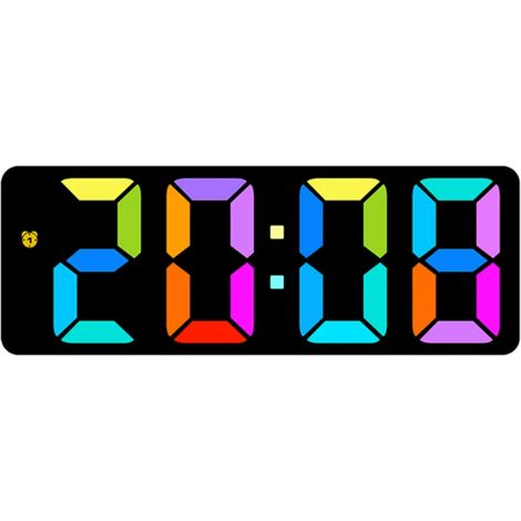Elektronische RGB-Farbwechseluhr, einfache Multifunktionsuhr, kreative Uhr für Schüler, Uhr mit großem Display