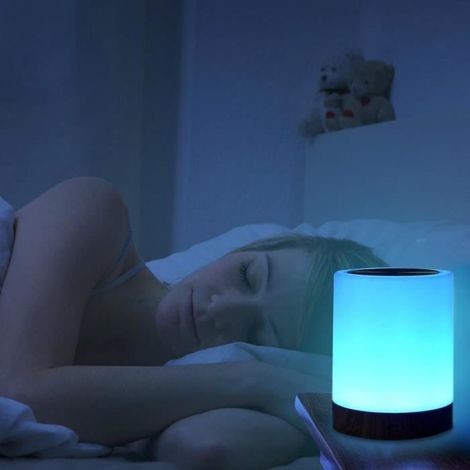 Veilleuse LED, Lampe Nuit Tactile avec 6 Couleurs Changeantes, USB Lampe de Table Rechargeable pour Chambre à Coucher, Camping (1/4)