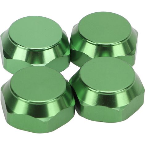 Bouchons de protection 17mm en alliage d'aluminium pour écrous de roue, accessoires anti-poussière pour voitures RC 1/8, 4 pièces, couleur verte (1/5)