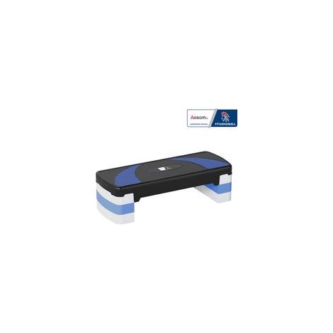 Aerobic-Fitness-Stepper – Aosom.fr x FFHandball – Höhenverstellbar, rutschfeste Oberfläche, 80 x 31 x 20 cm, schwarz und blau