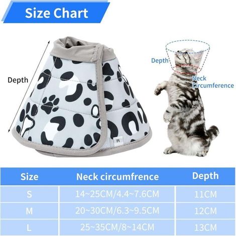 Collare anti-leccamento per gatti, collare antigraffio regolabile, collare morbido post-operatorio per gatti, collare a cono Elisabeth per cuccioli e cani di piccola taglia (grigio, M) (1/4)