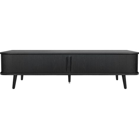 Meuble TV 2 Portes Coulissantes "Rove" 178cm Noir (1/5)