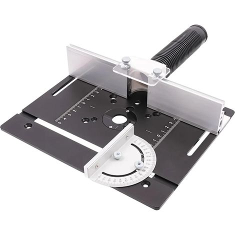 Plaque d'insertion de table de fraisage, alliage d'aluminium, équerre à onglet rotative à 180°, design rectangulaire (1/5)