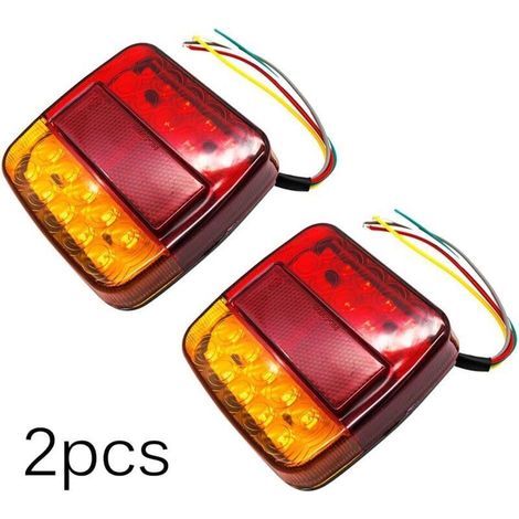 Feux Arrière Camion - LED 26 Pièces - IP65 Étanche - Rouge et Ambre - Pour Camion Remorque SUV Fourgon Caravane Bateau - 2 Pièces (1/5)