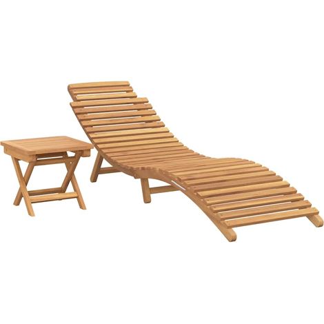 Sun Lounger 2 pcs Brown 198 x 55 x 58.5 cm Solid Teak Wood vidaXL