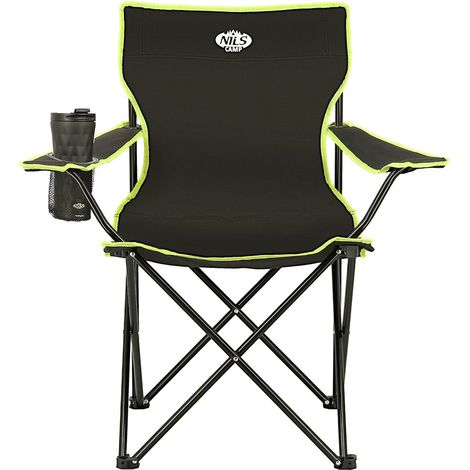 Silla de camping Nils Camp NC3044, color negro y lima. (1/5)