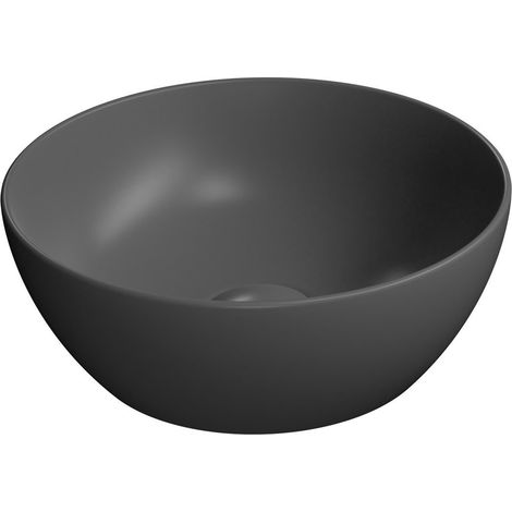 Vasque à poser PURA en céramique, diamètre 32 cm, noir mat (1/2)