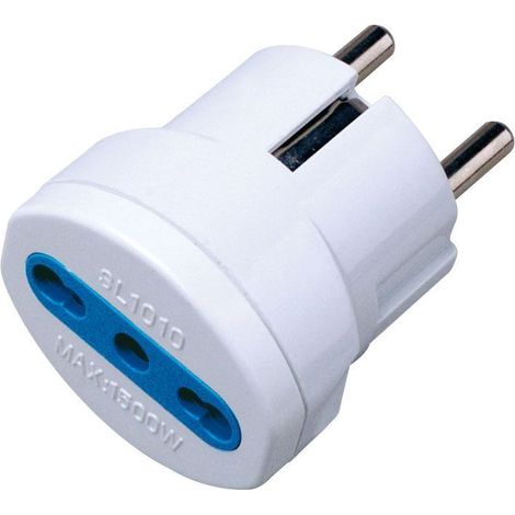 Techly Adattatore spina Schuko a presa 10/16A Bianco (1/4)