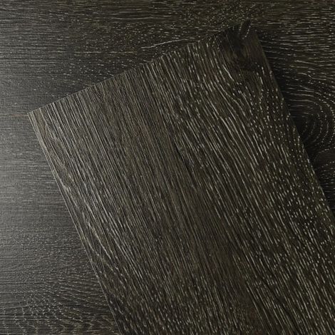 Revêtement de sol vinyle autocollant effet bois, décoller et coller, 15.24cmx15.24cm 2.0 mm 1 pièce Anti-Scratch pour salle de bain couloir buanderie (Échantillon de bois bruni) (1/5)