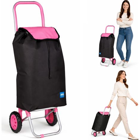 Carrello Poseidon Rosa con Interni Termici Trolley Frigo 35L Ruote 36x30x90cm