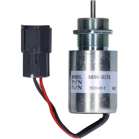 Électrovanne d'arrêt de carburant pour pelle mécanique Mitsubishi 12 V, accessoires pour pelle mécanique A036-3175 (1/5)